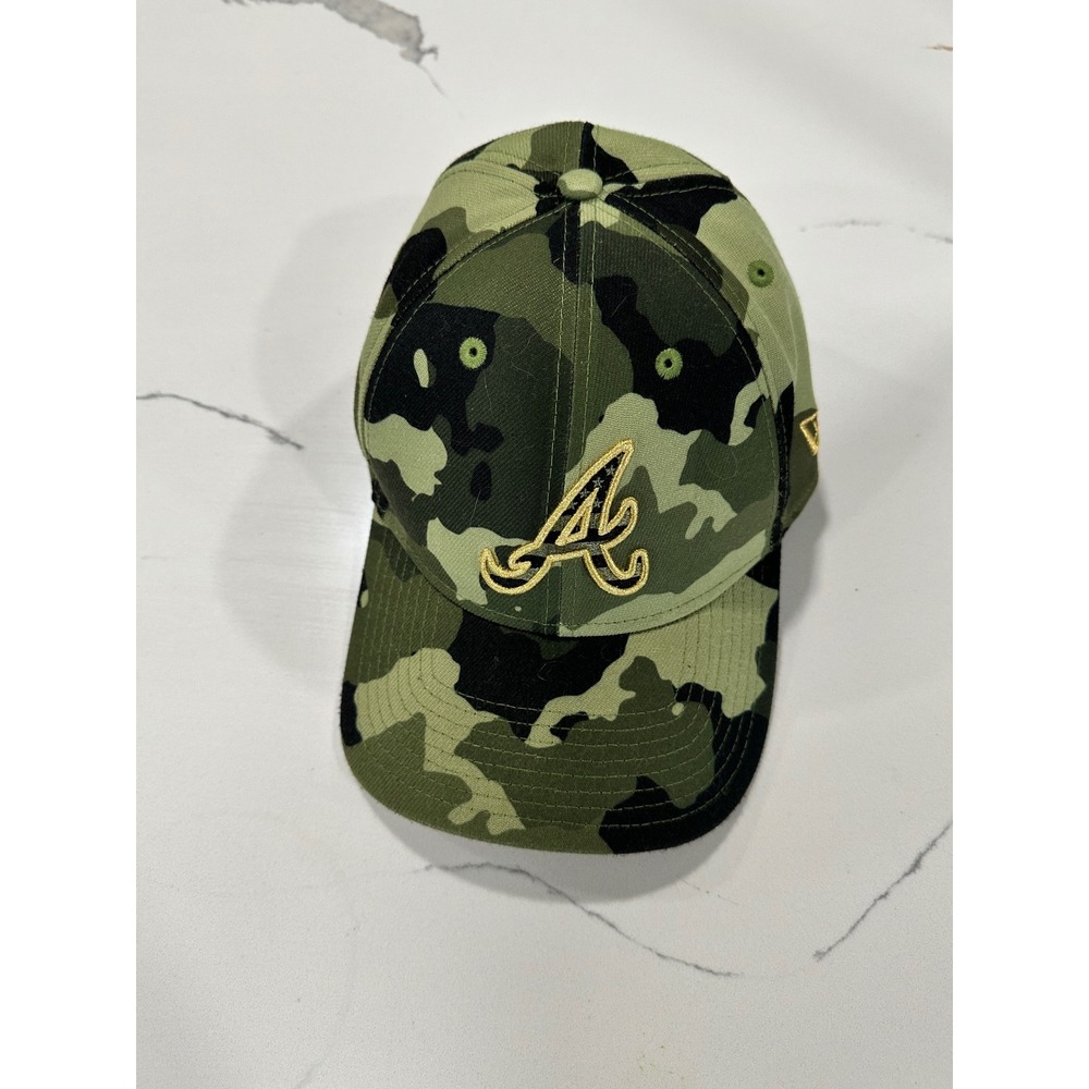 New Era Atlanta Braves Camo Hat MLB Baseball Cap Fitted‎ 39Thirty M/L